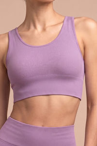 Zelocity Medium Impact Moisture Wicking Sports Bra - Orchid Mist — thumbnail 5
